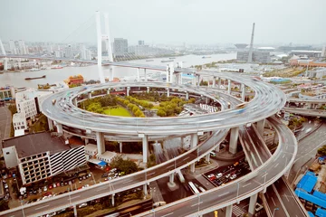 Papier Peint photo autocollant Pont de Nanpu view of Shanghai Nanpu Bridge,Shanghai,China.