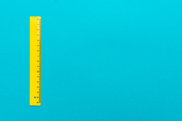 top view of plastic ruler with copy space