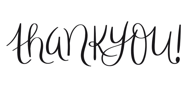 THANK YOU! brush calligraphy banner
