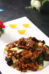 grilled meat and vegetables
