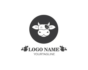 cow logo vector illustration template
