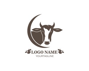 cow logo vector illustration template