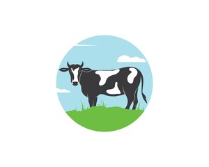 cow logo vector illustration template