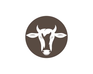 cow logo vector illustration template