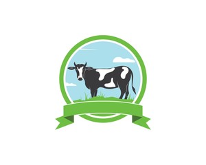 cow logo vector illustration template