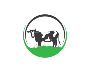 cow logo vector illustration template