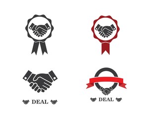 handshake logo vector icon of business agreement