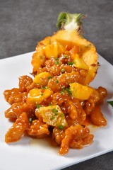 fried chicken with vegetables