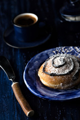 Dark blue wooden dessert table