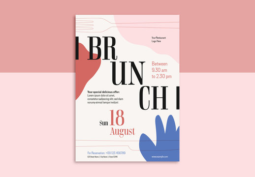 Brunch Flyer with Abstract Designs