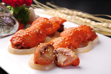 grilled shrimps with sauce