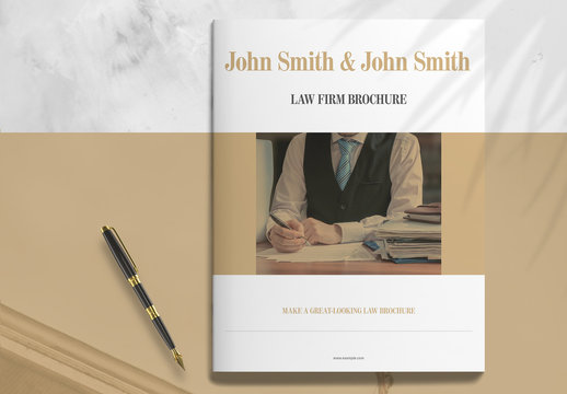 Law Firm Booklet Layout with Brown Accents