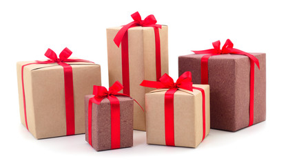 Gift boxes, gifts on a white background isolated.