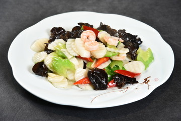 fresh salad with feta cheese and black olives