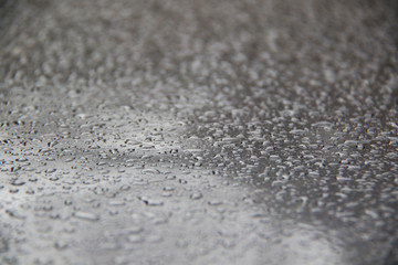 water drops on grey metal surface