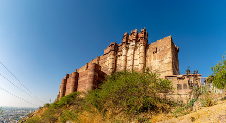 A panoramic view of the Mehrangarh Fort, Jodhpur, India