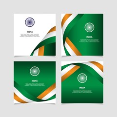 India National Day Vector Template Design Illustration