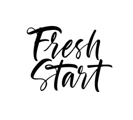 Fototapeta premium Fresh start phrase. Modern vector brush calligraphy.