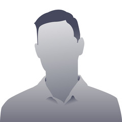 Generic person gray photo placeholder man silhouette on a white background 