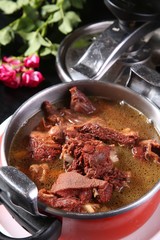 raw meat with vegetables