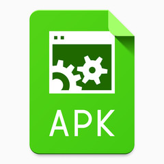 Material design APK file type icon. Graphical user interface element for applications, web sites & data services
