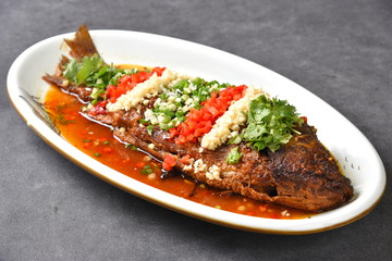 grilled meat with vegetables