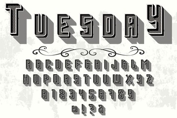 vintage fontColorful Comics Retro Typeface. Vector Illustration