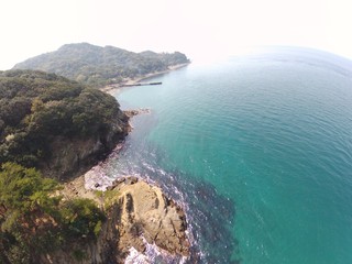 Japan Wakayama kada tomogasima island drone Helicopter shot