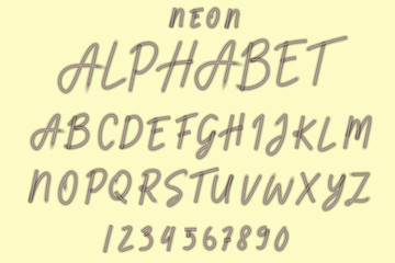 Black  Alphabet Neon Type