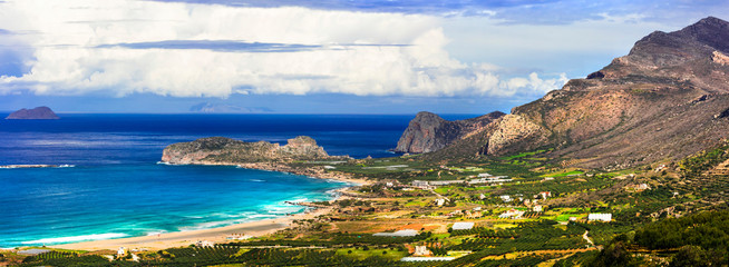 wild beauty of Crete island. Picturesque Falasarna beach. travel in Greece