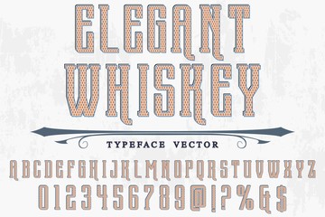 Font alphabet Script Typeface handcrafted handwritten vector label design old style.Shadow Effect.vintage Hand Drawn