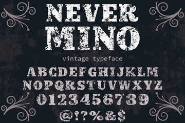 Font alphabet Script Typeface handcrafted handwritten vector label design old style.Shadow Effect.vintage Hand Drawn