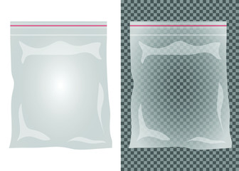 Empty plastic transparent bag vector design illustration