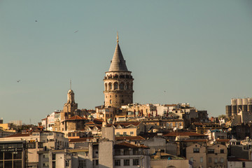Fototapeta na wymiar Galata Tower on a sunny day