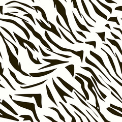 Fototapeta na wymiar Seamless abstract black and white tiger skin.