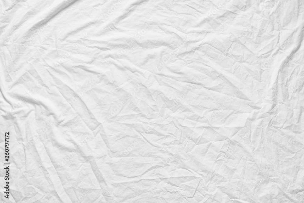 Aufkleber white fabic texture wrinkled texture ,soft focus white fabic crumpled from bedding sheet use us back