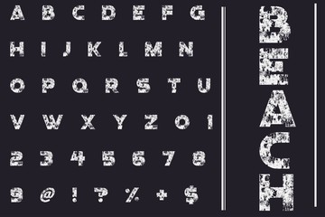 Retro Typography Vector Illustration.Outlined Typeface