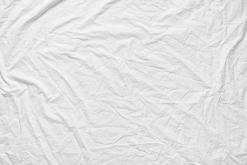 White fabic texture wrinkled texture ,Soft focus white fabic crumpled from bedding sheet use us background - 260797172
