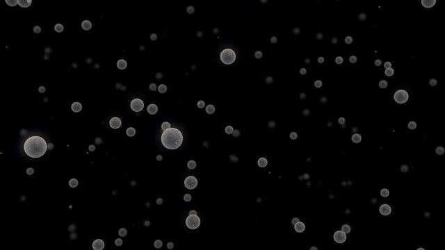 3D animation of particles floating