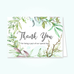 Fototapeta na wymiar Beautiful leaves card with thank you message