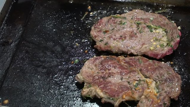 Steak On Barbecue Grill