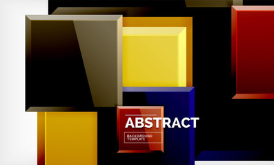 Geometric abstract background, modern square design