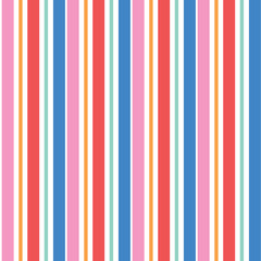 Abstract vector multicolor geometric seamless vector pattern. Vibrant vertical stripes on white background. Wrapping paper. Print for interior design and fabric. Kids background. Surface pattern desig