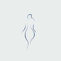 woman sexy shape icon lines illustration
