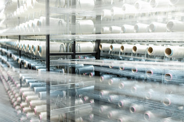 Carpet factory, carpet production, synthetic yarns for weaving looms