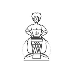 man brazilian dancer with drum bongo