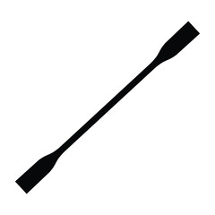 A black and white vector silhouette of a paddle