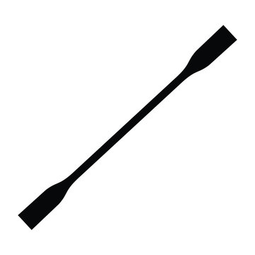 A black and white vector silhouette of a paddle