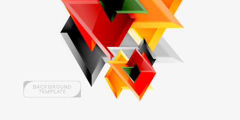 Bright colorful triangular poly 3d composition,abstract geometric background, minimal design, polygonal futuristic poster