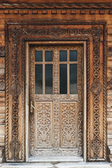 Church wooden door in Romania